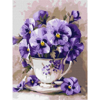 Картина за номерами Чай з фіалками art_selena_ua 30х40 Ідейка (KHO3335)
