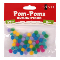 Помпони SANTI кольорові d 8мм 54шт/уп (955449)