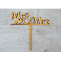 Фігура фанерна 0 4 Напис для торта Mr & Mrs 17 * 17см (741 541)