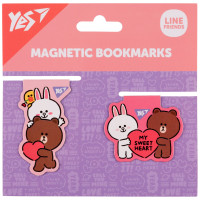 Закладки магнитные Line Friends Sweet heart 2шт YES (708107)